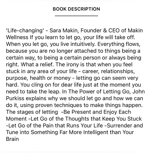 The Power of Letting Go by John Purkiss Paperback Book EUC - Picture 4 of 4